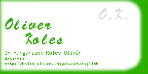 oliver koles business card