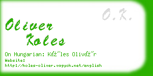 oliver koles business card